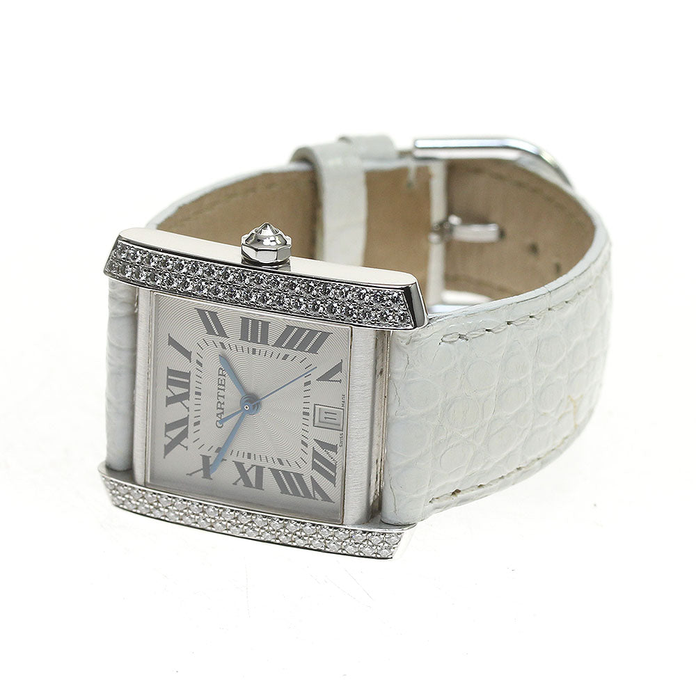 CARTIER Tank francaise LM W5001156 K18WG After Diamond Silver Dial Automatic Men's Watch_819479