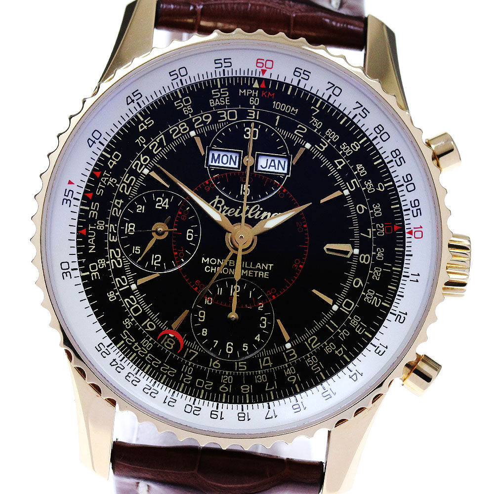 BREITLING Navitimer Montbrillant K21330 Chronograph K18YG black Dial Automatic Men's Watch_819486