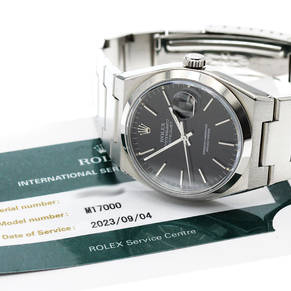 ROLEX DATEJUST Oyster Quartz M17000 black Dial Quartz Men's Watch_819490