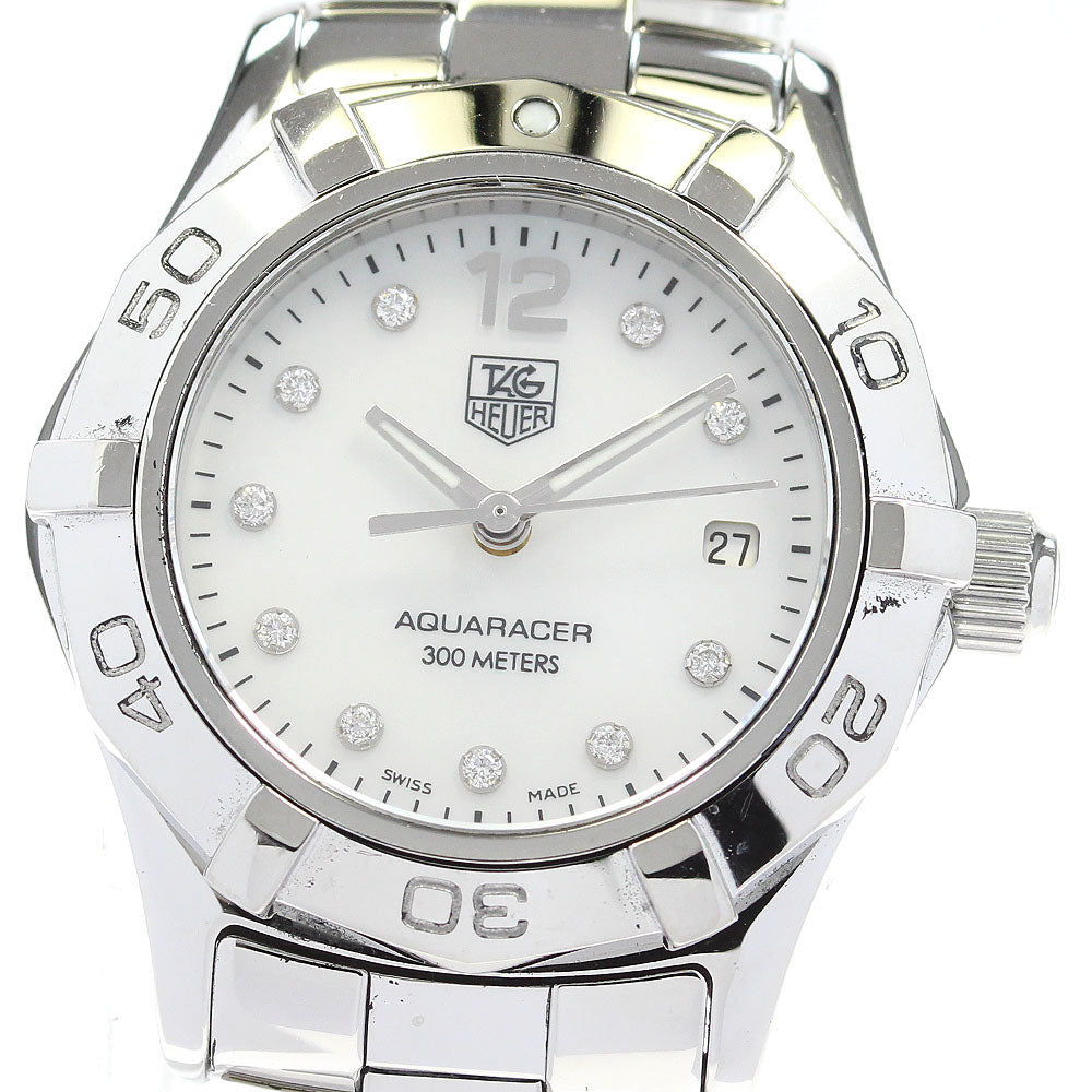 TAG HEUER Aqua racer WAF1415 10P diamond date Quartz Ladies Watch_819598