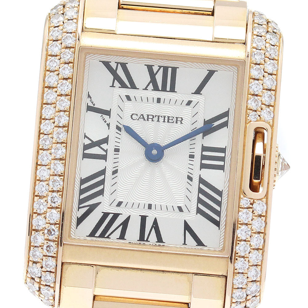 CARTIER Tank Anglaze SM WT100002 K18PG side diamond bezel Quartz Ladies_819604