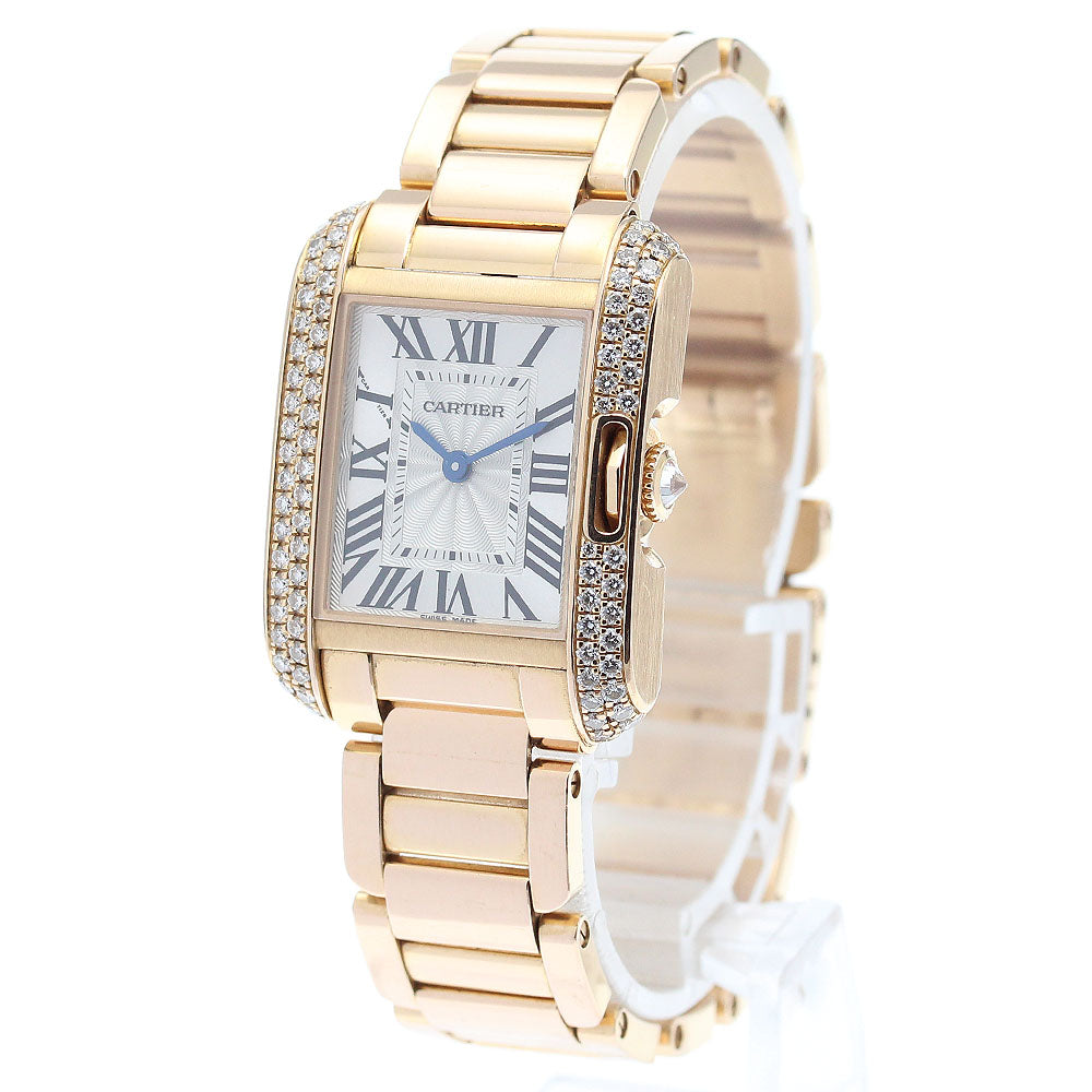 CARTIER Tank Anglaze SM WT100002 K18PG side diamond bezel Quartz Ladies_819604