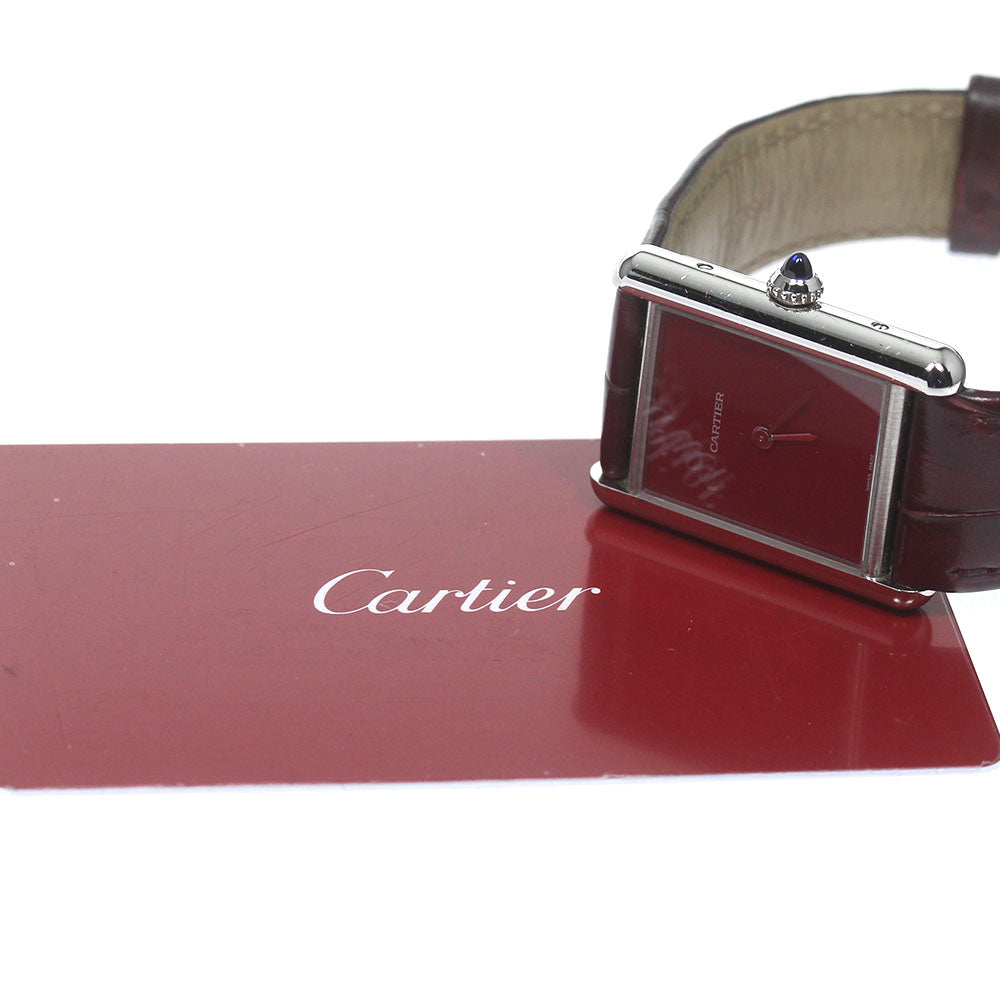 CARTIER tank mast LM WSTA0054 Bordeaux Dial Quartz Men's Watch_819655