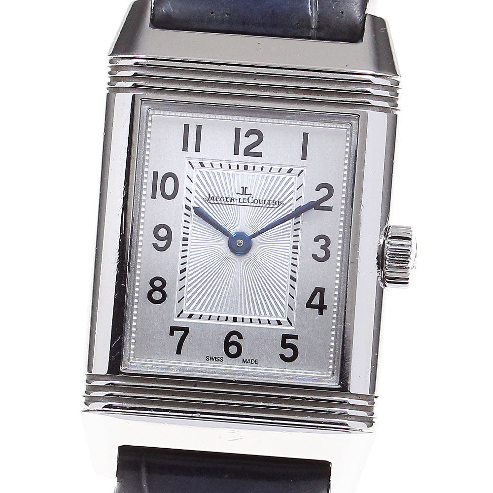 JAEGER-LECOULTRE Reverso Classic Medium Duet Q2668432 diamond Silver / Black Dial Hand Winding Ladies Watch_819683