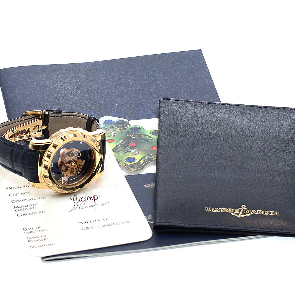 Ulysse Nardin freak 016-88 Tourbillon K18PG Navy Dial Hand Winding Men's Watch_819691