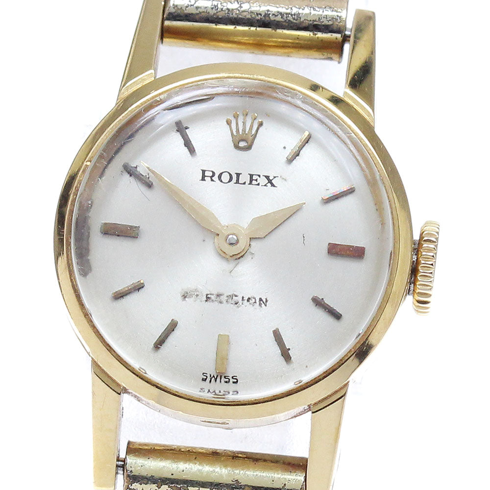 ROLEX Precision K18YG Cal.282 Silver Dial Hand Winding Ladies Watch_820054