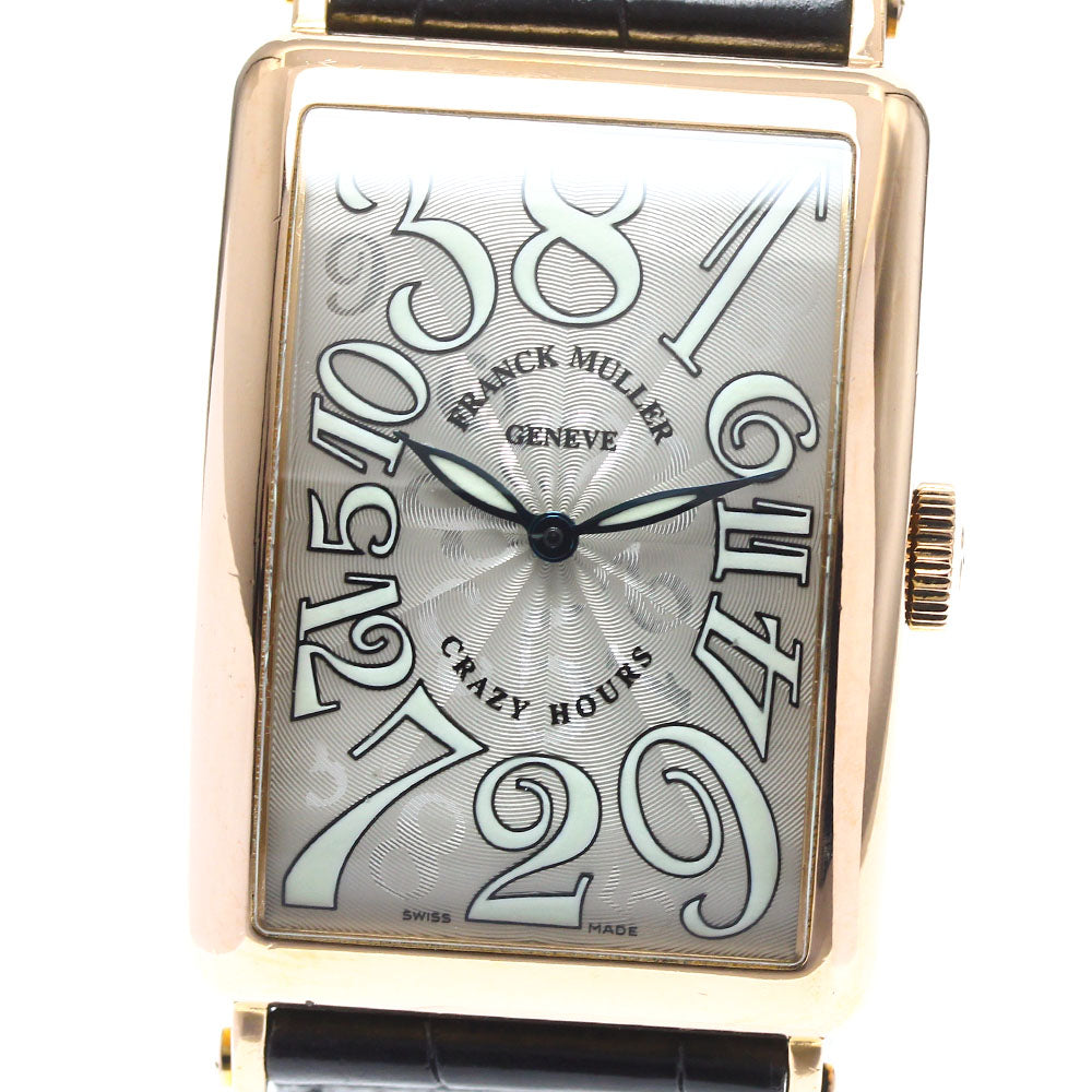FRANCK MULLER Long Island Crazy Hours 1200CH 18K Pink Gold Silver Dial Automatic Men's Watch_820252