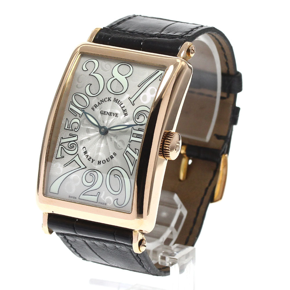 FRANCK MULLER Long Island Crazy Hours 1200CH 18K Pink Gold Silver Dial Automatic Men's Watch_820252