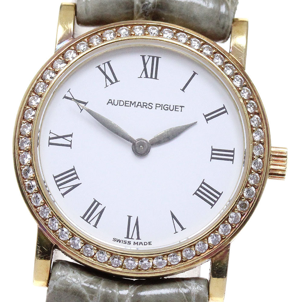 AUDEMARS PIGUET K18YG after diamond bezel white Dial Quartz Ladies Watch_820525