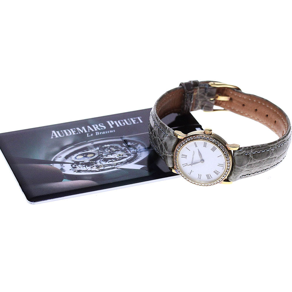 AUDEMARS PIGUET K18YG after diamond bezel white Dial Quartz Ladies Watch_820525