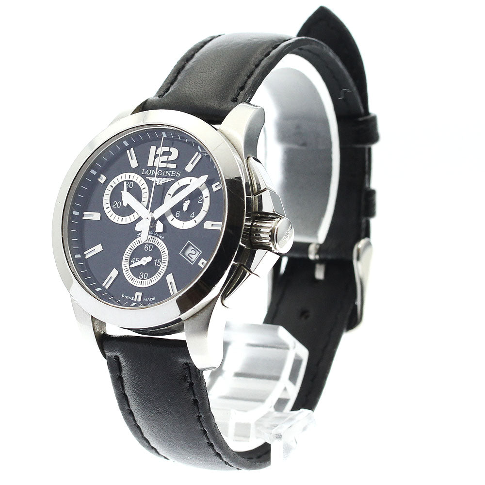 LONGINES Conquest L3.279.4 Chronograph black Dial Quartz Men's Watch_820645