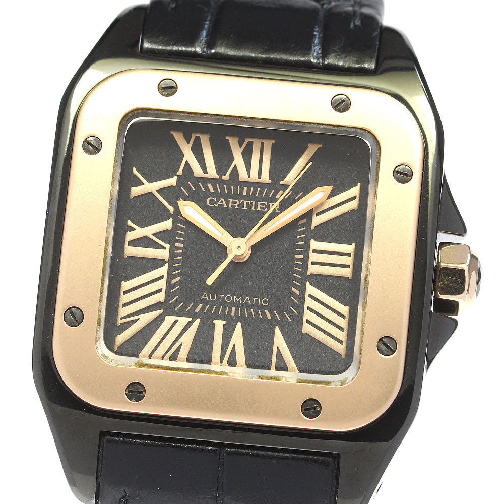 CARTIER Santos 100 MM W2020007 K18PGBezel Black Dial Automatic Boy's_820802