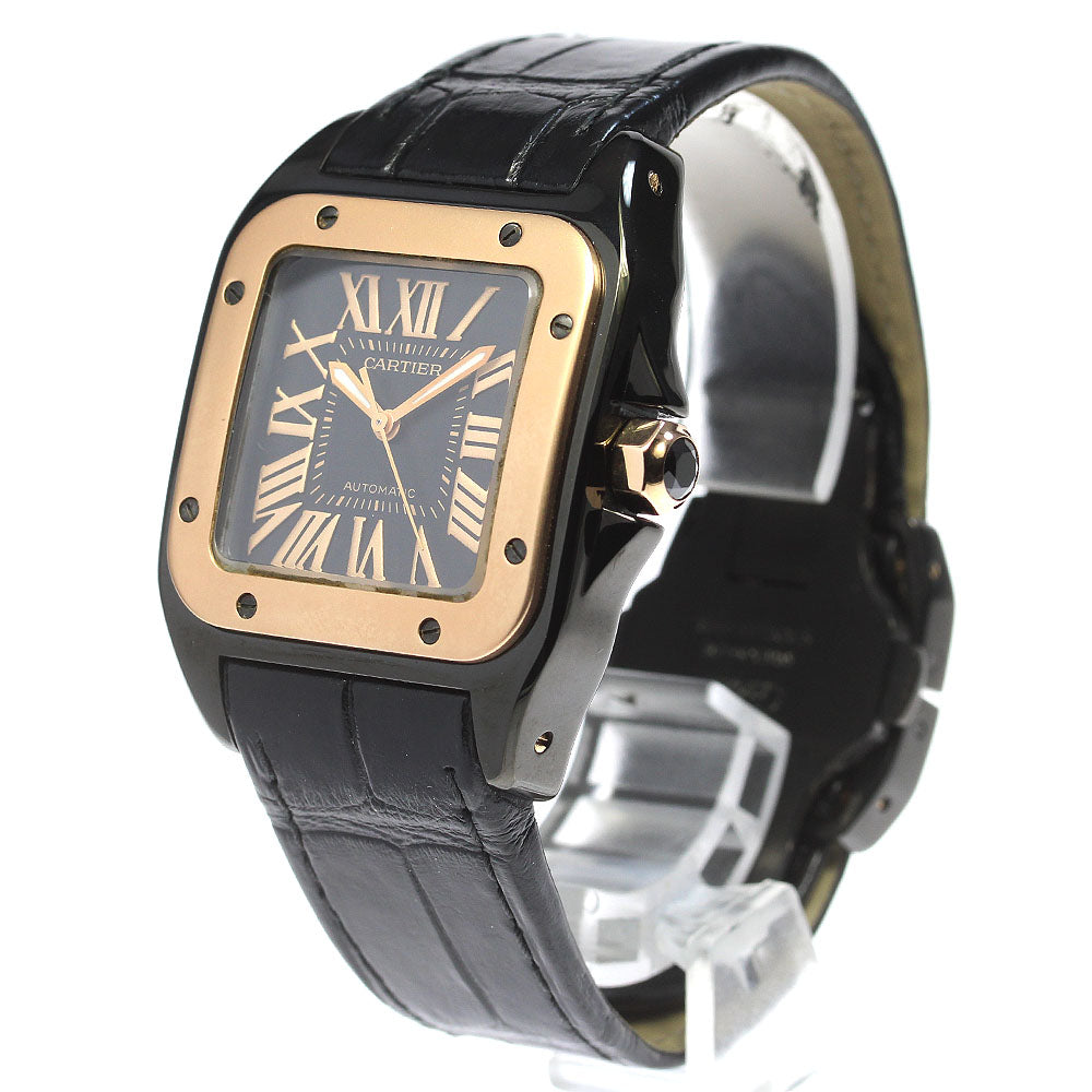 CARTIER Santos 100 MM W2020007 K18PGBezel Black Dial Automatic Boy's_820802