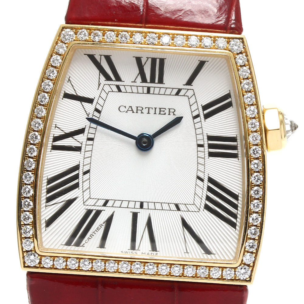 CARTIER Ladonia WE600251 K18YG diamond bezel Silver Dial Quartz Ladies Watch_820814