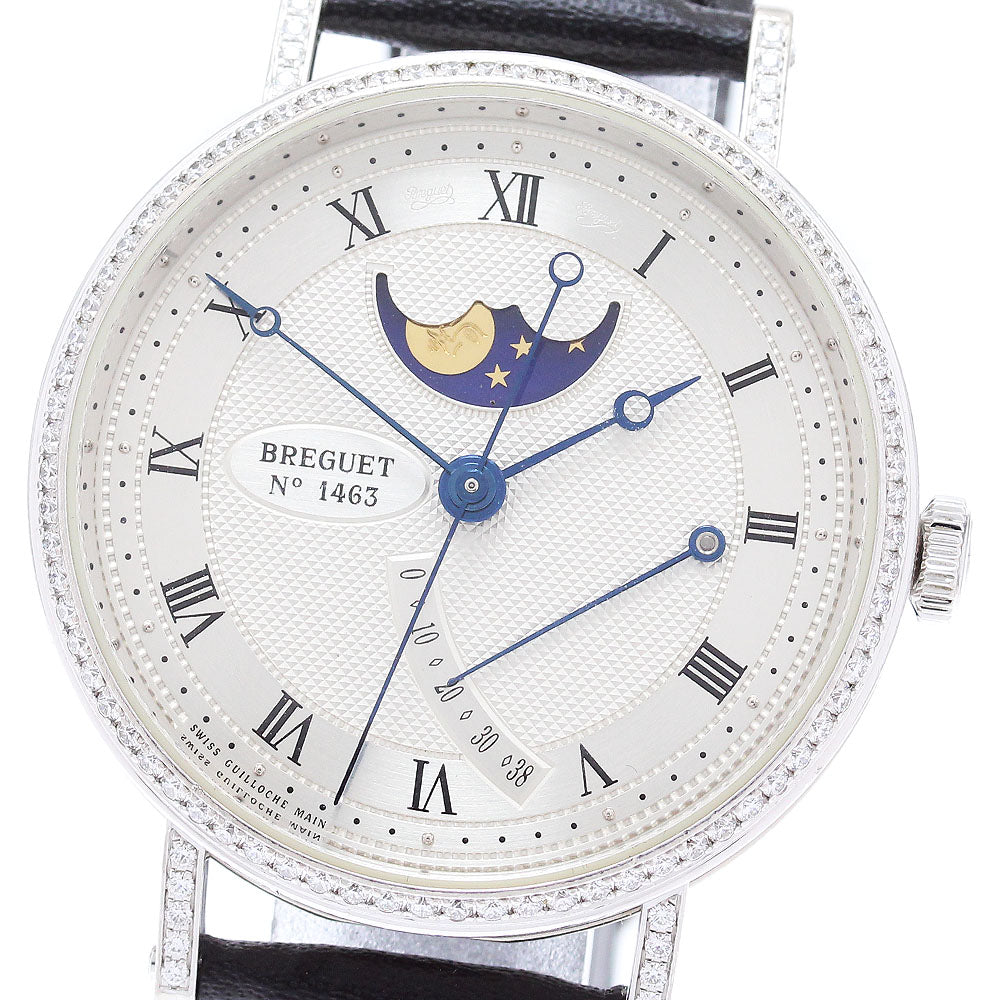Breguet Classic 8788 K18WG Moon Phase Diamond Bezel Automatic Men's Watch_820817