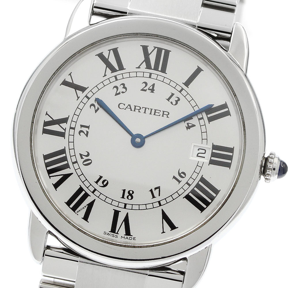CARTIER Ronde Solo LM W6701005 Date Silver Dial Quartz Men's Watch_820819