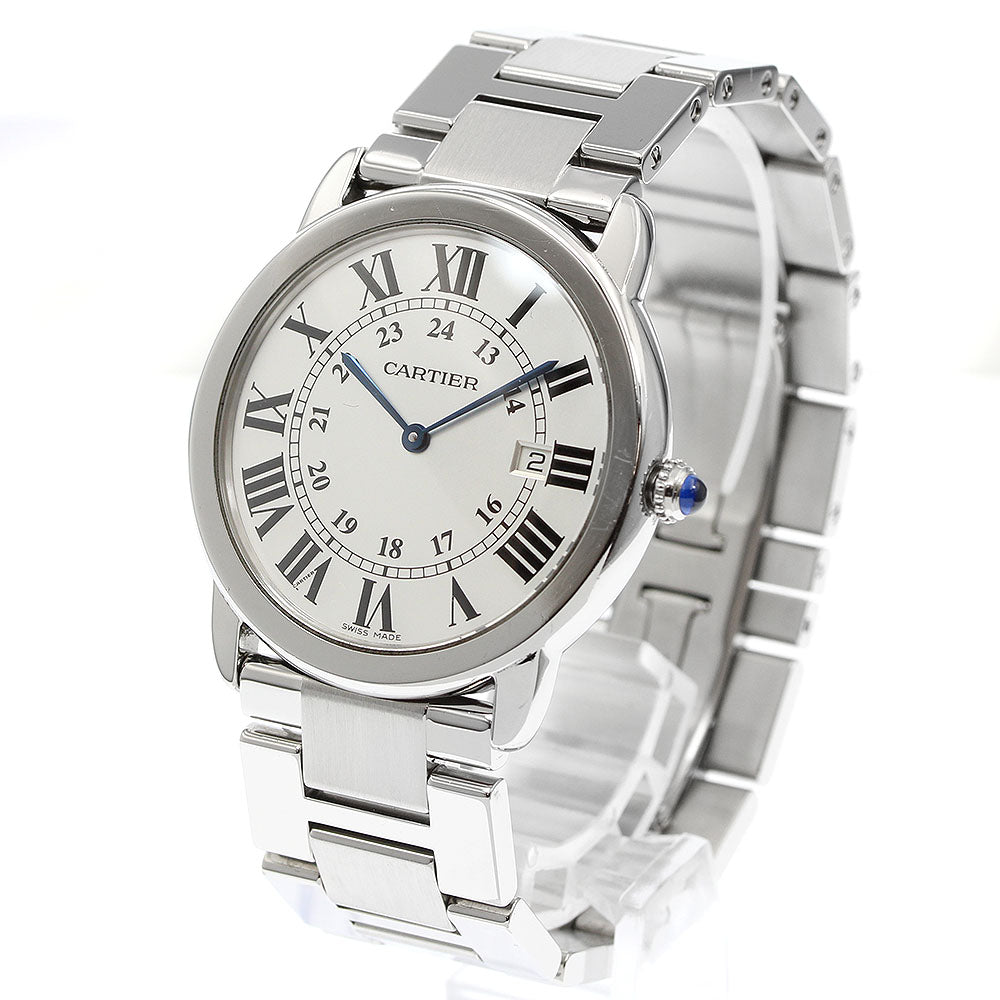 CARTIER Ronde Solo LM W6701005 Date Silver Dial Quartz Men's Watch_820819