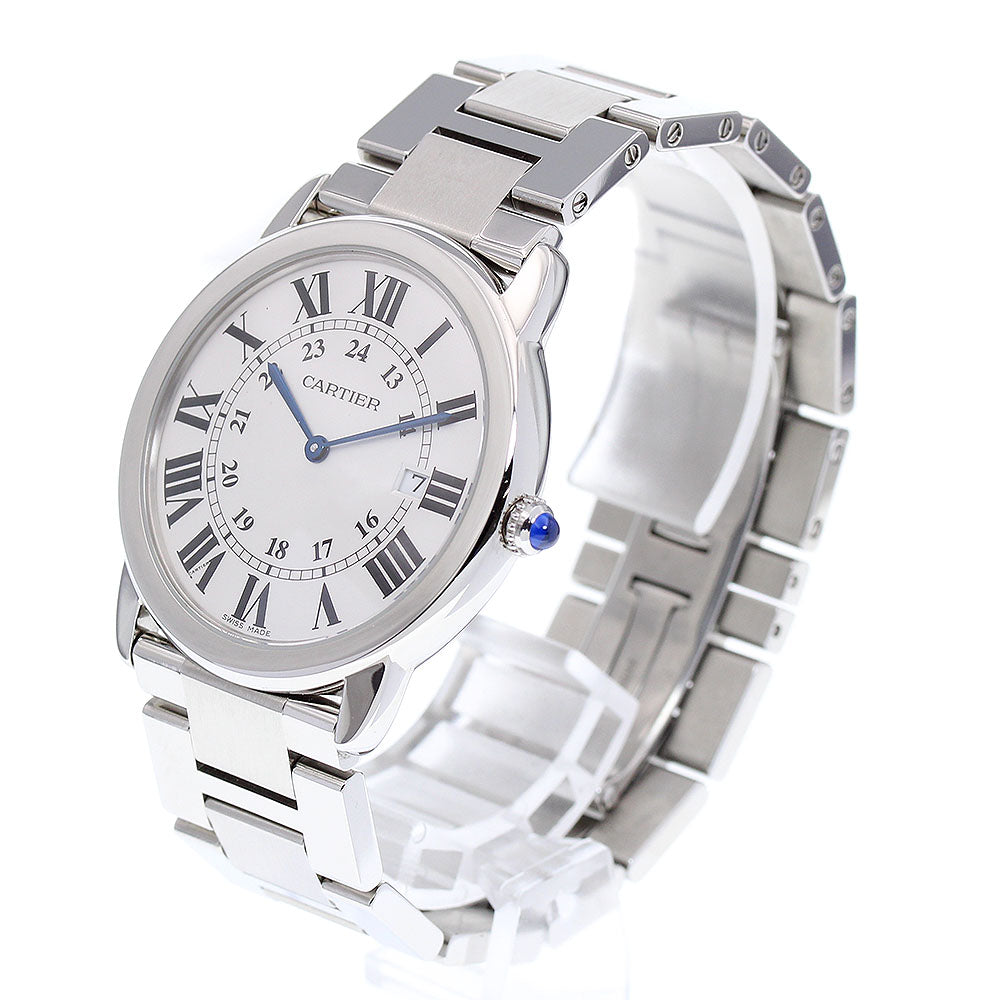 CARTIER Ronde SoloLM W6701005 Date Silver Dial Quartz Men's Watch_820821