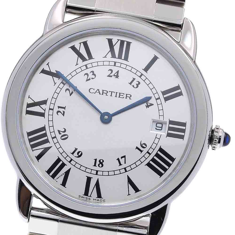 CARTIER Ronde SoloLM W6701005 Date Silver Dial Quartz Men's Watch_820823