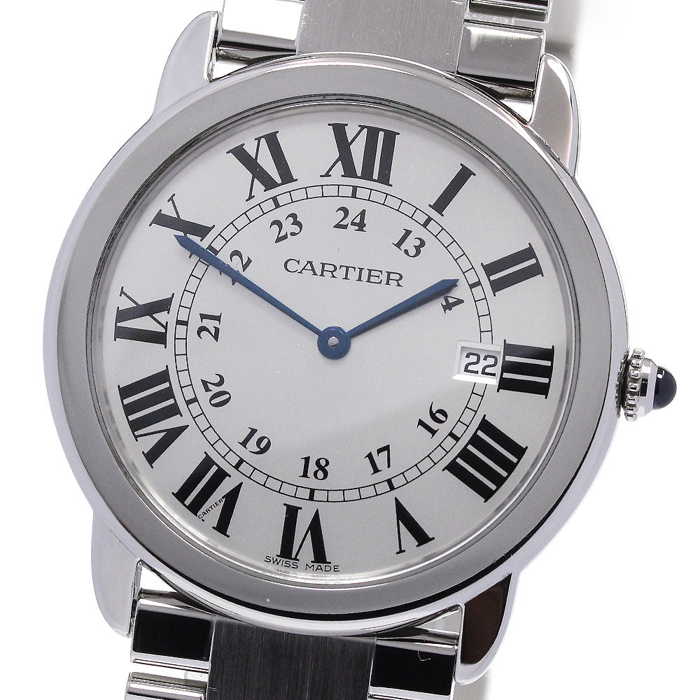 CARTIER Ronde Solo LM W6701005 Date Silver Dial Quartz Men's Watch_820826