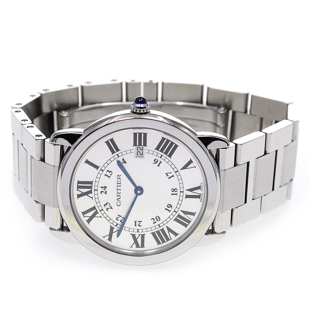 CARTIER Ronde Solo LM W6701005 Date Silver Dial Quartz Men's Watch_820826