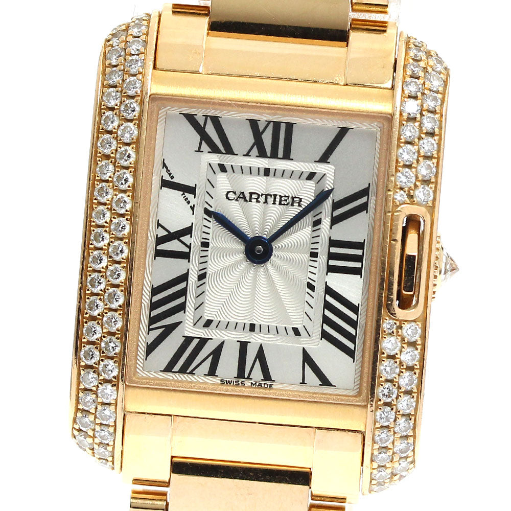 CARTIER Tank Anglaze SM WT100002 K18PG side diamond bezel Quartz Ladies_820857