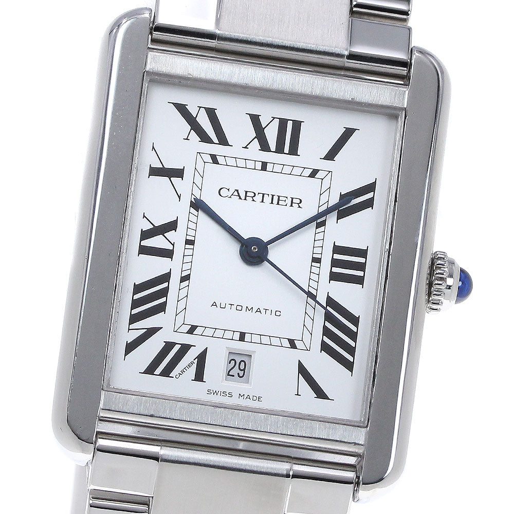 CARTIER Tank solo XL W5200028 Date Silver Dial Automatic Men's Watch_820899