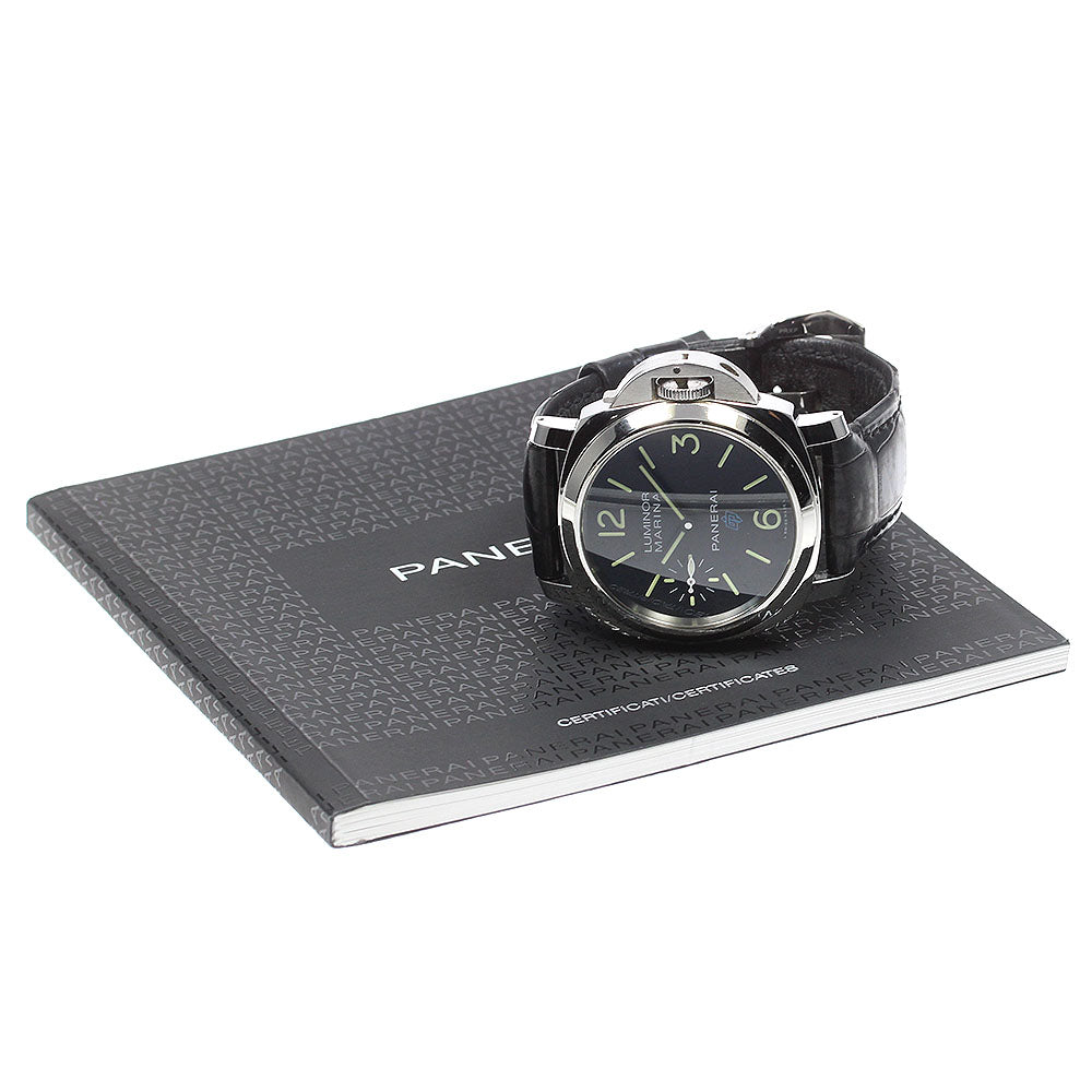PANERAI Luminor Marina Logo 3 Days Achaio PAM00777 Small seconds black Dial Hand Winding Men's Watch_821010
