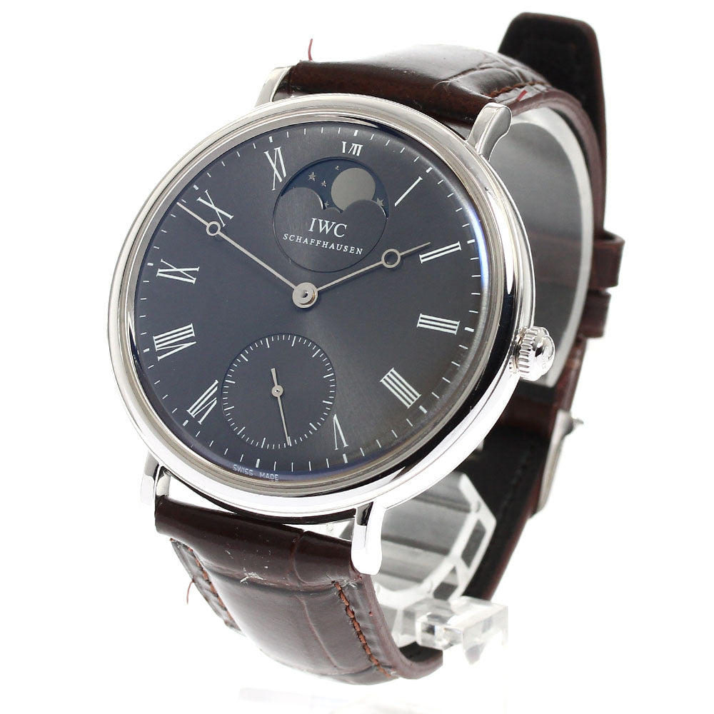 IWC SCHAFFHAUSEN Vintage Portofino IW544804 K18WG Moon Phase gray Dial Hand Winding Men's Watch_821043