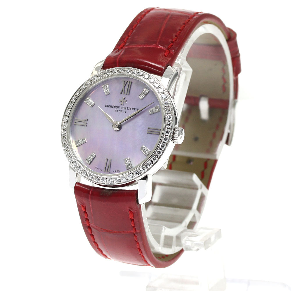 VACHERON CONSTANTIN Traditional 25562 K18WG index diamond Pink shell Dial Quartz Ladies Watch_821054