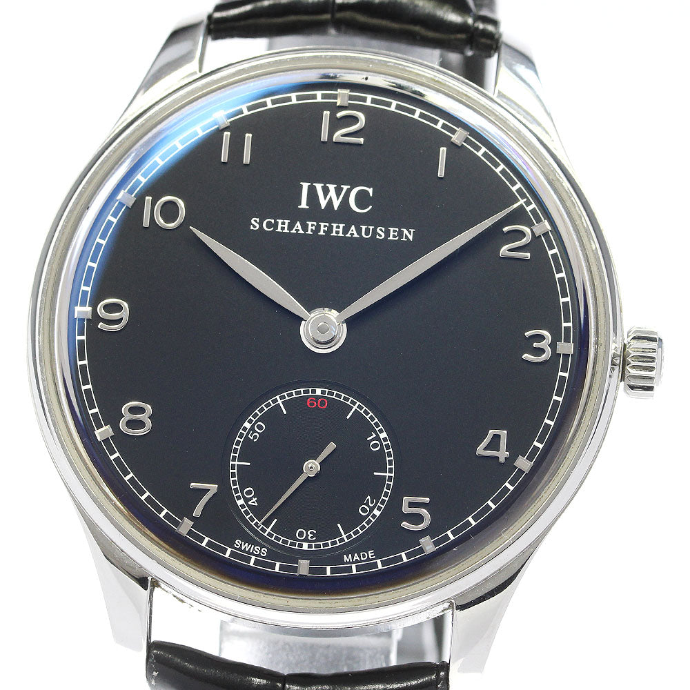 IWC SCHAFFHAUSEN Portugese IW545407 Small seconds black Dial Hand Winding Men's Watch_821075