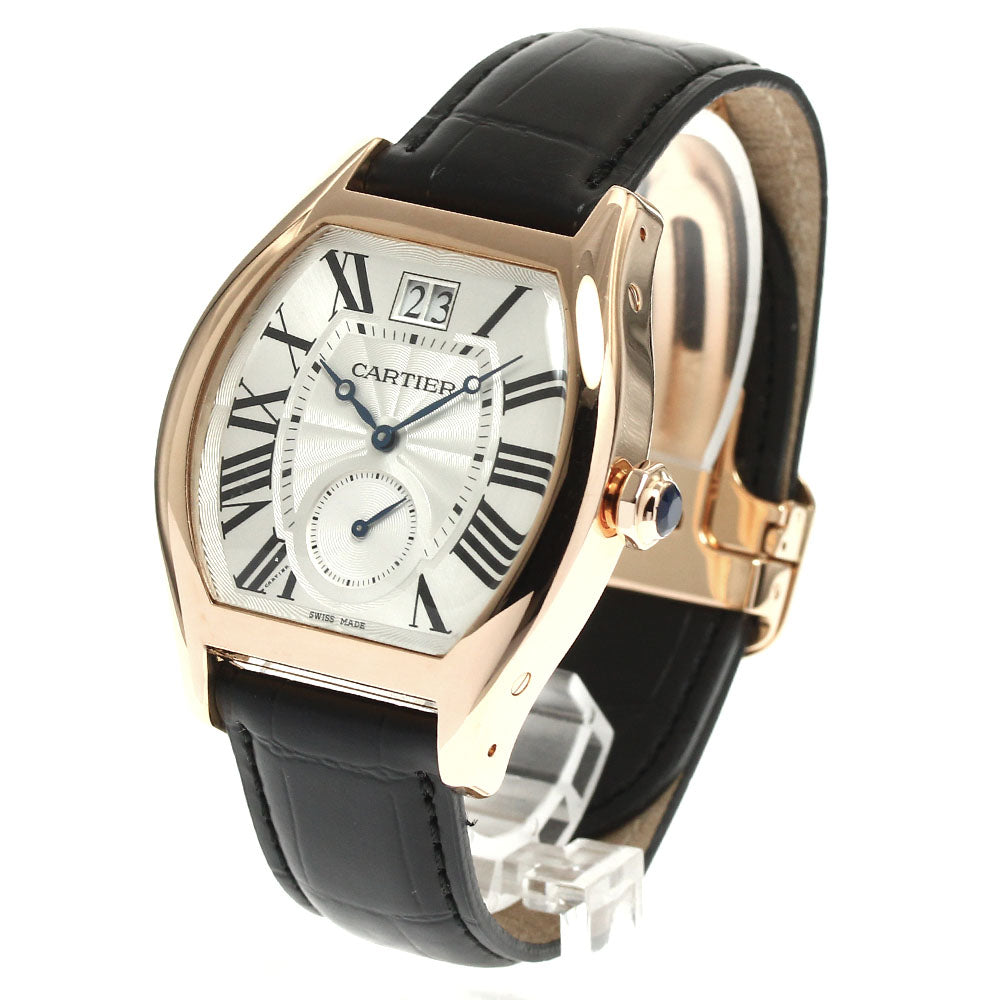 CARTIER Tortue XL W1556234 K18PG Large Date Silver Dial Hand Winding Men's Watch_821079