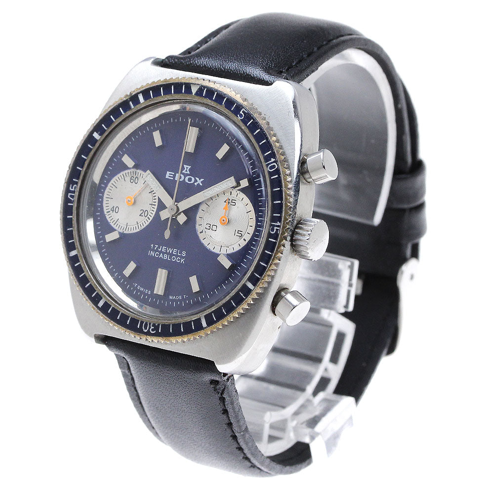EDOX Chronograph cal.7733 Blue Dial Hand Winding Men's Watch_821344