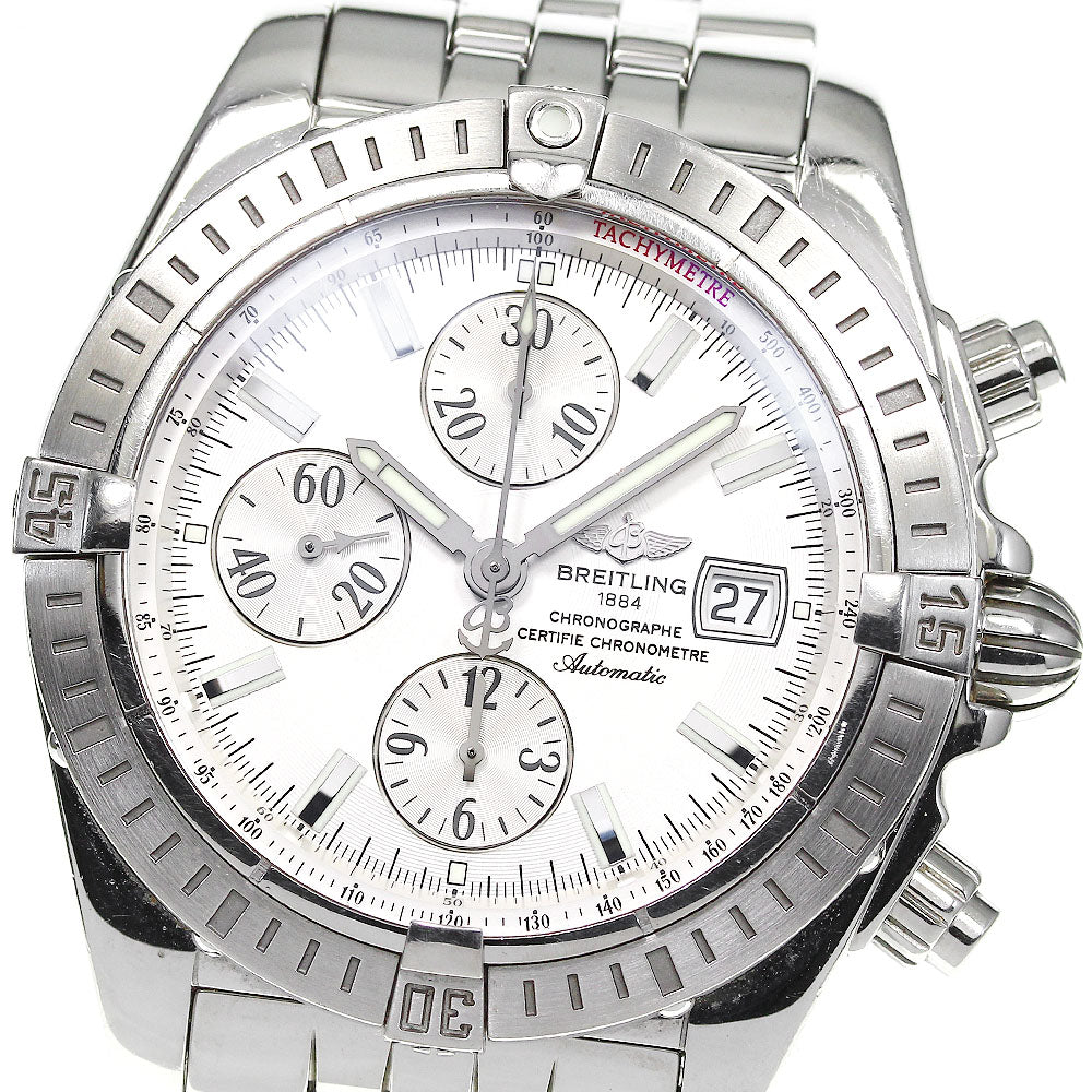 BREITLING Chronomat Evolution A13356 Date Silver Dial Automatic Men's_821362
