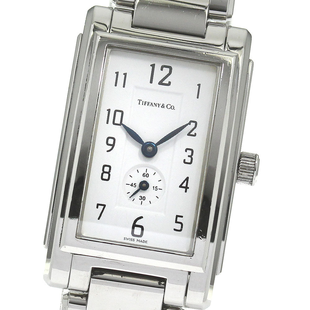 TIFFANY&Co. Grand Rectangleer Small seconds white Dial Quartz Men's Watch_821868