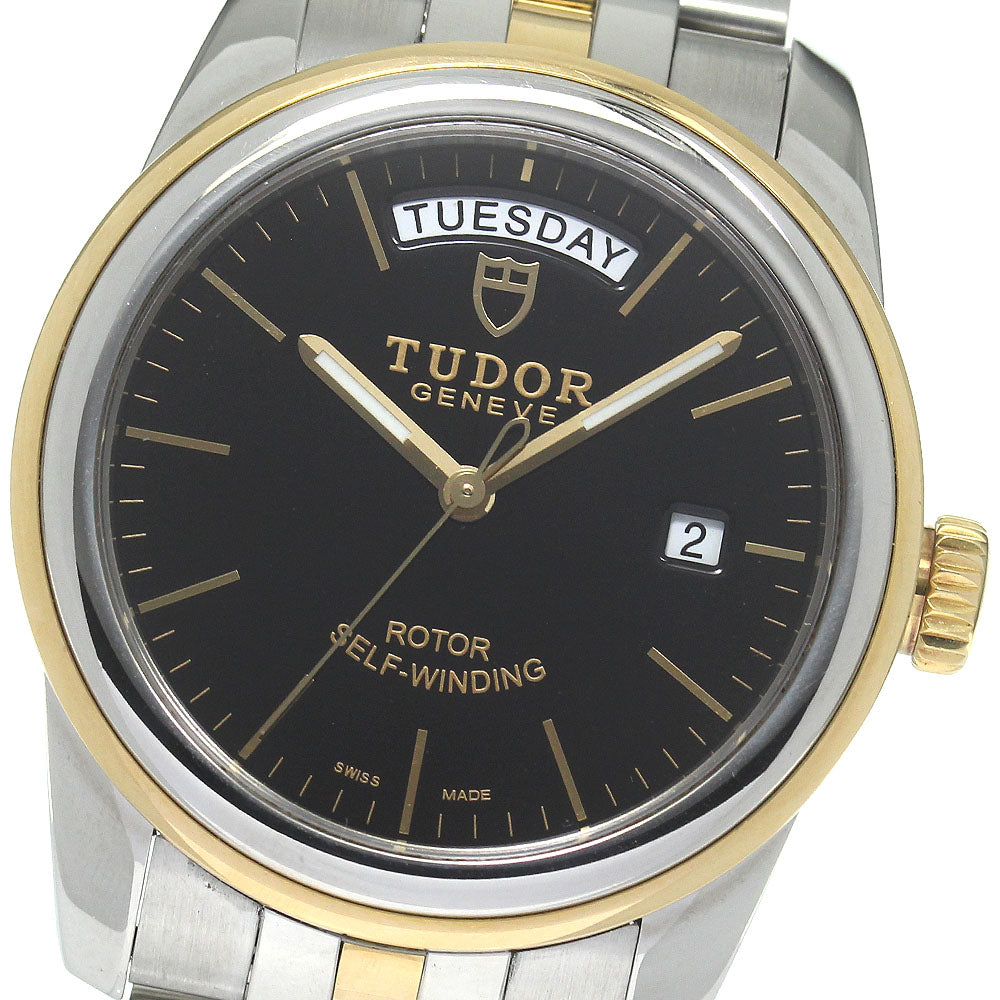 TUDOR Glamor Date Day 56003 black Dial Automatic Men's Watch_821989