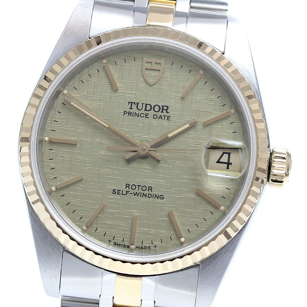 TUDOR Prince Date 72033 YG 2 tone gold Dial Automatic Boy's Watch_821997