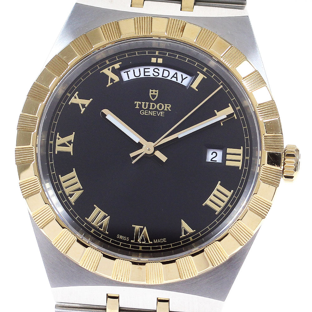 TUDOR Royal 28603 Day Date YG2 tone black Dial Automatic Men's Watch_822028