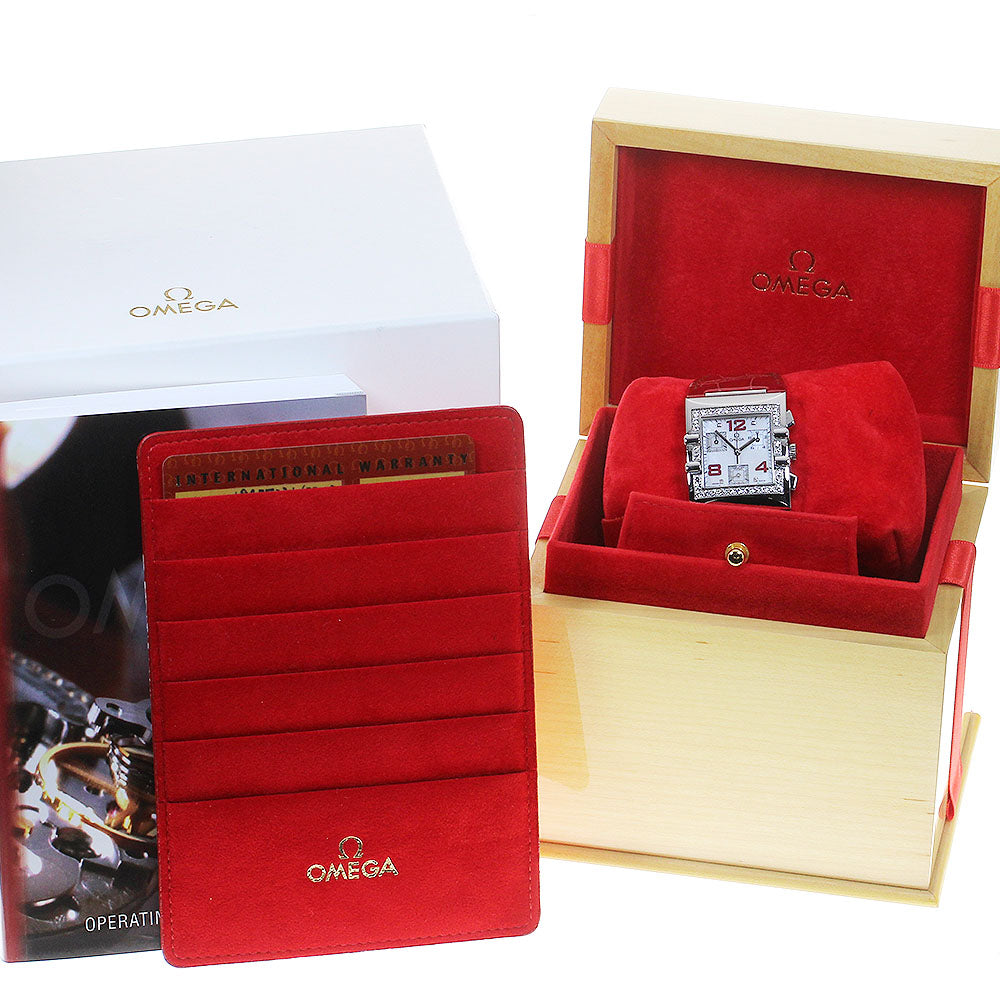 OMEGA Constellation Quadra 1847.73.31 4P Diamond Bezel Chronograph White shell Dial Quartz Ladies Watch_822096