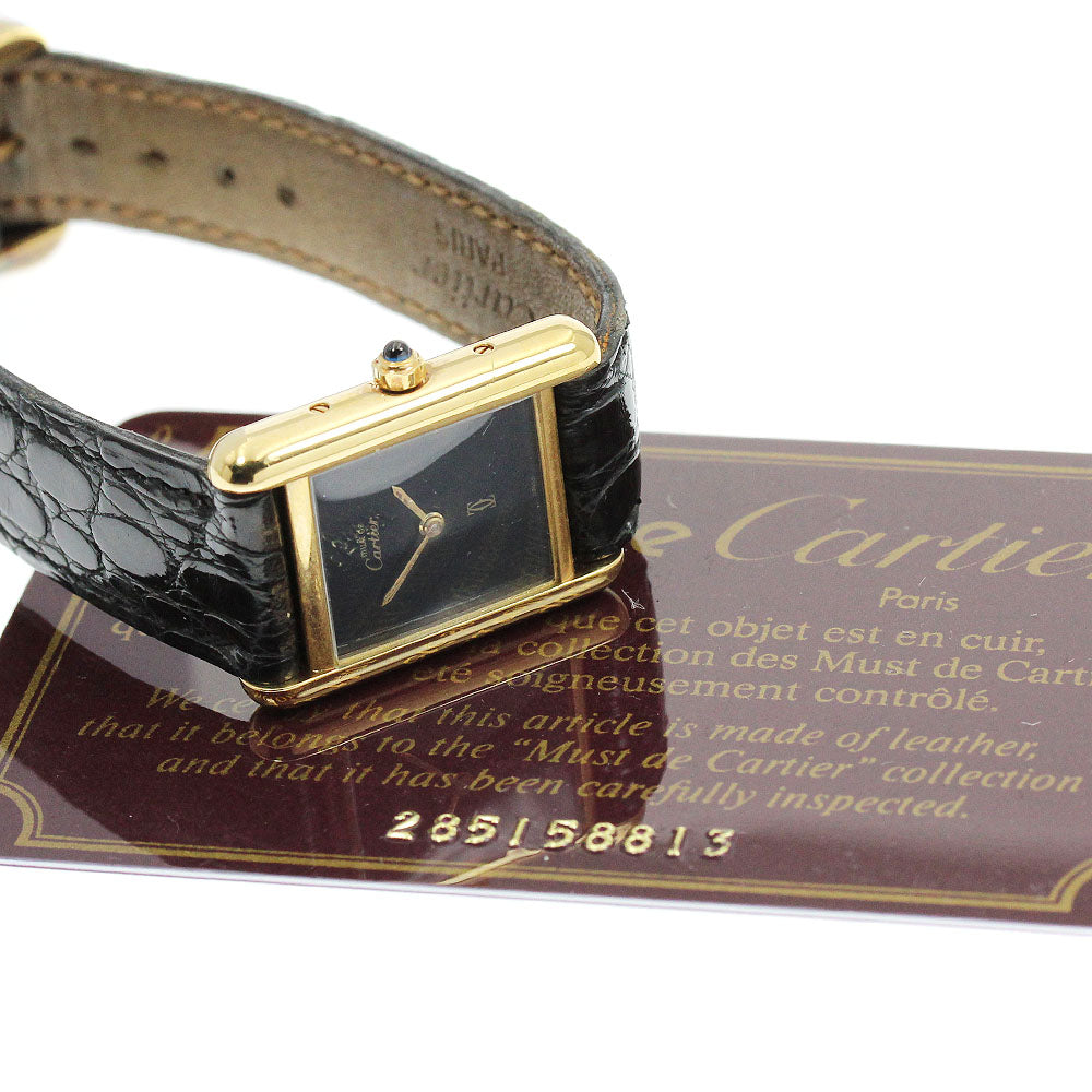 CARTIER Must tank black Dial Quartz Ladies Watch_822263