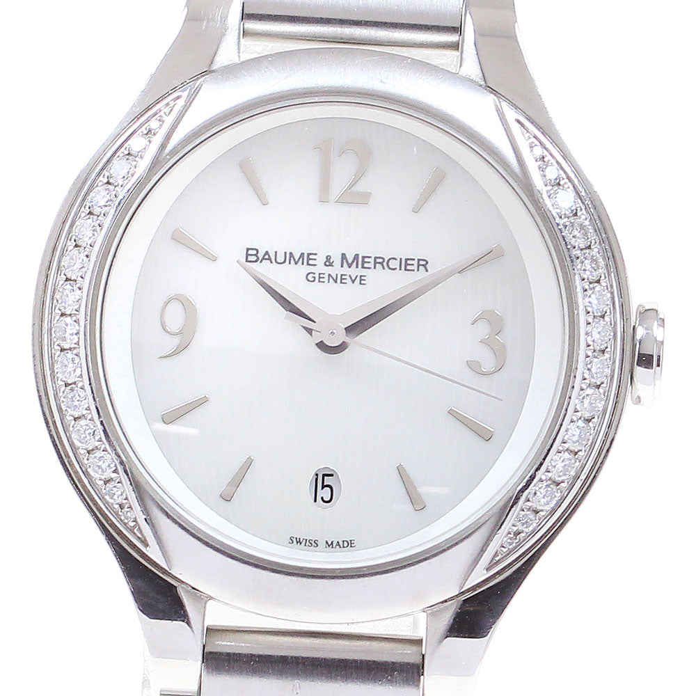 Baume & Mercier 65616 side diamond date White shell Dial Quartz Ladies _822721