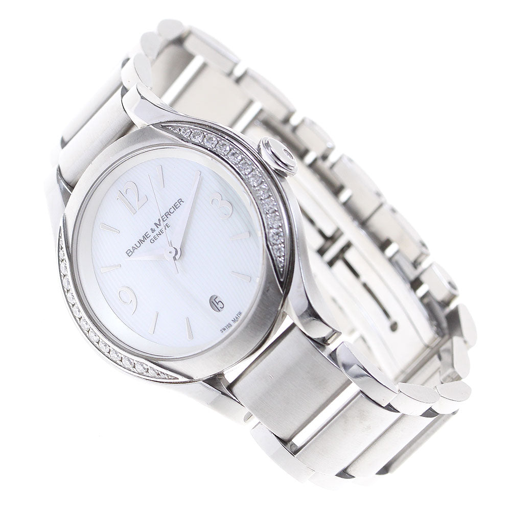 Baume & Mercier 65616 side diamond date White shell Dial Quartz Ladies _822721