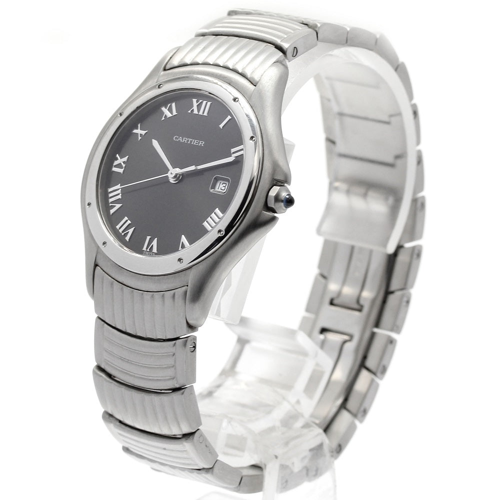 CARTIER PANTHERE Cougar LM Date black Dial Quartz Boy's Watch_822773