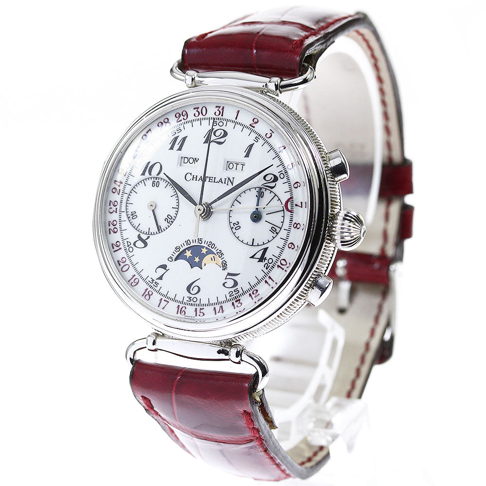 CHATELAIN Triple calendar white Dial Hand Winding Men's Watch_822778