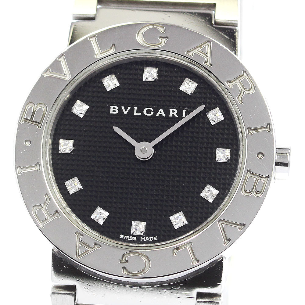 BVLGARI BVLGARIBVLGARI BB26SS 12P diamond black Dial Quartz Ladies Watch_823011