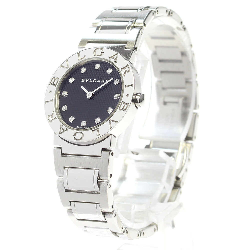 BVLGARI BVLGARIBVLGARI BB26SS 12P diamond black Dial Quartz Ladies Watch_823011
