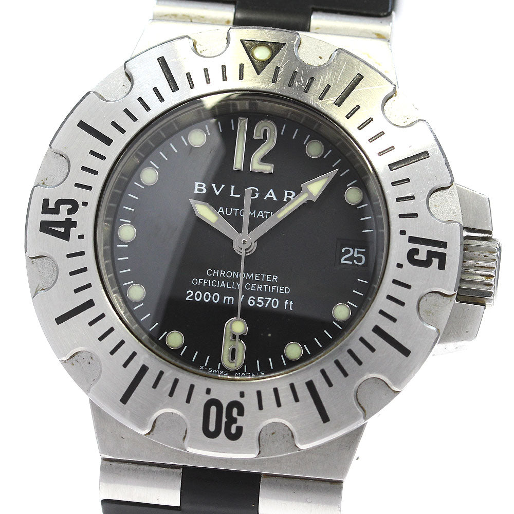 BVLGARI Diagono Professional Scuba SD42S Date black Dial Automatic Men's Watch_823093