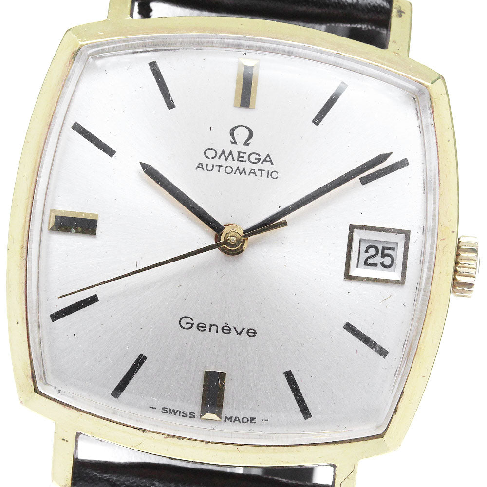 OMEGA Geneve 162.010 Square Cal.565 Date Silver Dial Automatic Men's_823229