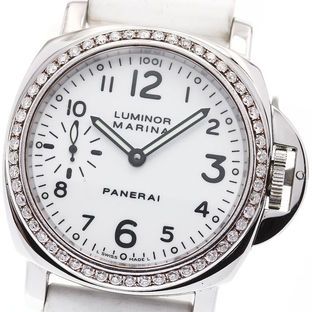 PANERAI Luminor Marina PAM00003 Small Seconds After Diamond Bezel white Dial Hand Winding Men's Watch_823285