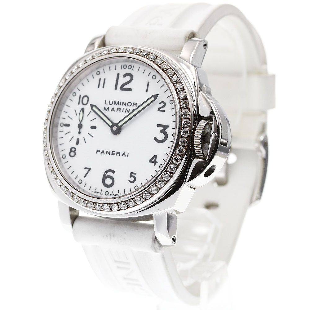 PANERAI Luminor Marina PAM00003 Small Seconds After Diamond Bezel white Dial Hand Winding Men's Watch_823285